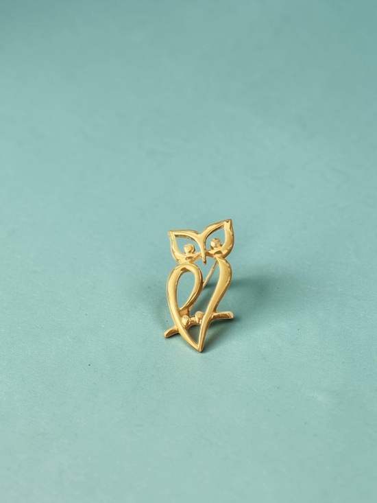 Crown Trifari Jewelry - Vintage Crown Trifari Owl Brooch Pin Signed Mid Century Gold Openwork 1960s